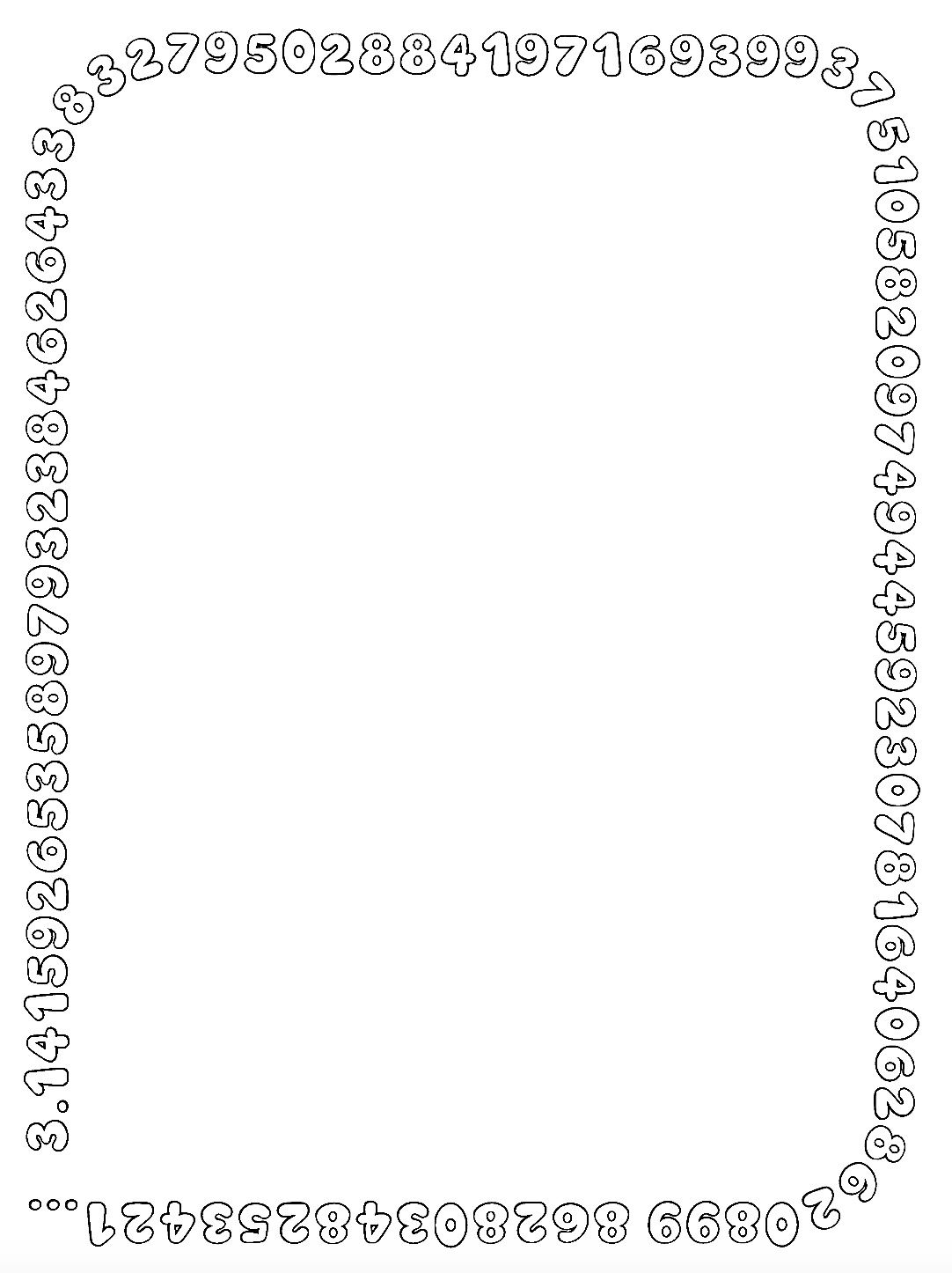 Pi Printable Coloring Page