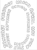 Months of the Year Printable Coloring Page