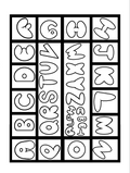 Uppercase Alphabet Rotation Printable Coloring Page