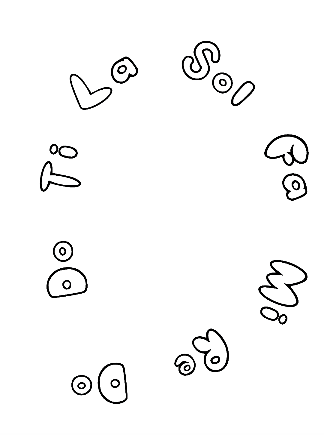 Descending Solfeggio Printable Coloring Page
