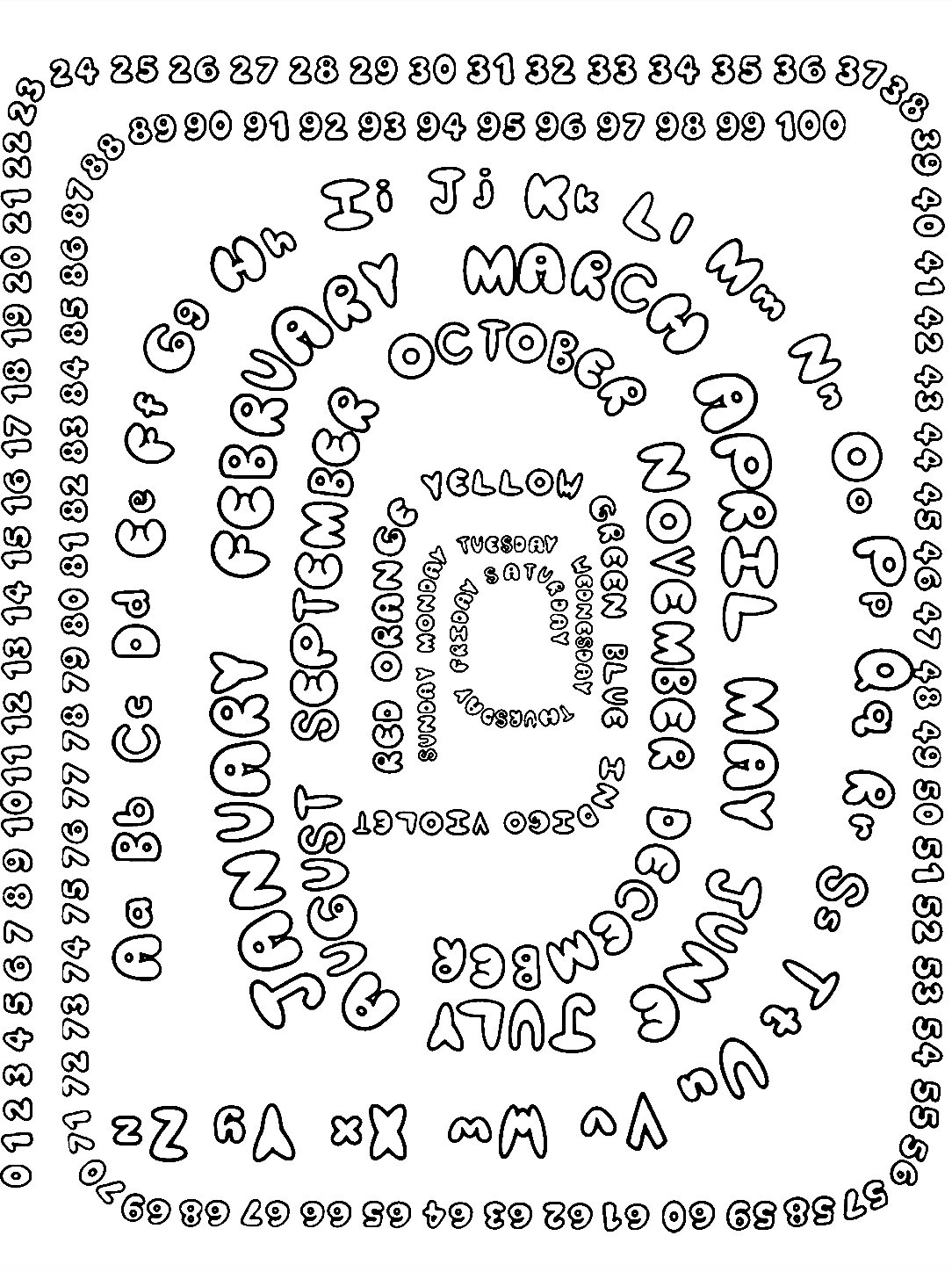 Early Education Printable Coloring Page